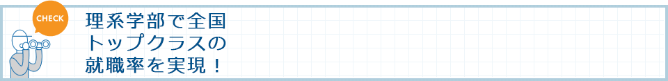 [CHECK] 理系学部で全国1位の就職率100%を実現！